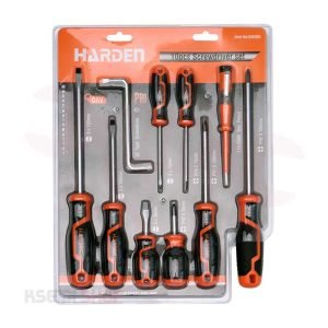 طقم مفكات 10 قطع عادة + صليبة HARDEN موديل 550395