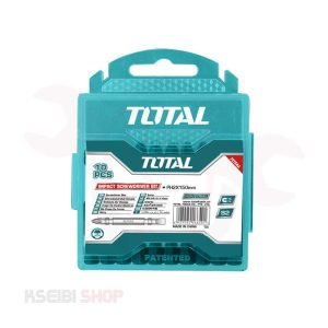 طقم سن مفك عادة + صليبة تصادمية إتجاهين 10 قطع TOTAL موديل TACIM16HL133